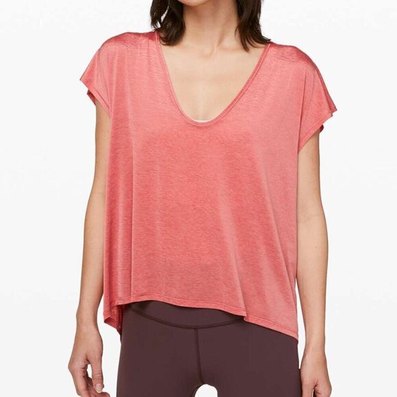 Lululemon Playful Practice Short Sleeve - 12 Rustic Coral - Picture 2 of 5